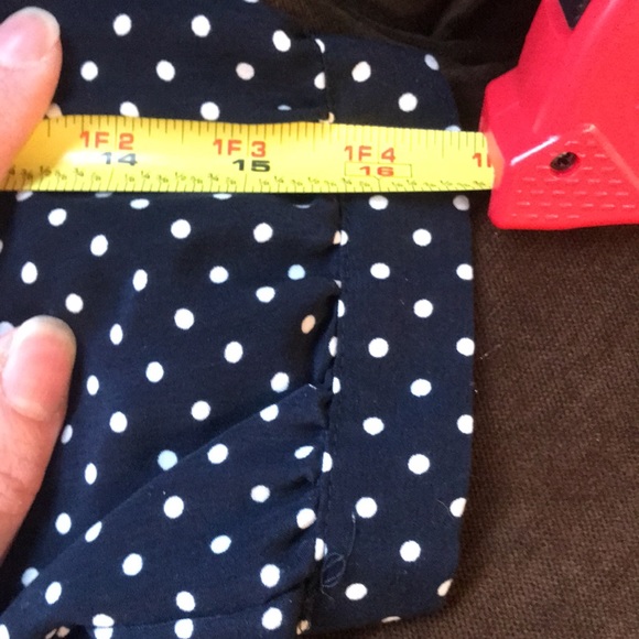 Forever 21 Navy Polka Dots 3/4 Sleeve Dress Zip On The Side Deep Pockets… - Picture 9 of 12
